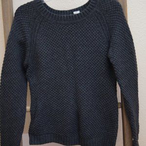 H&M shaker knit sweater; dark charcoal, Size Med